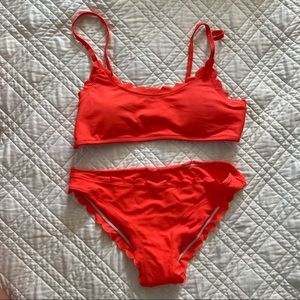 Orange Scalloped Edge Bikini